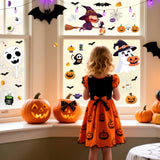 9 Sheets Halloween Window Clings Cute Window Stickers for Home Party Supplies Halloween Decoration with Pumpkin Bat Ghosts Witch for Home/Office/School Windows