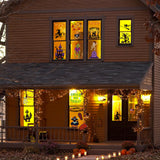 Halloween Window Clings Set – 50 Double-Sided Reusable Stickers for Indoor & Party Decorations (9 Large Sheets, Black Theme)