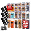 Airtight Food Storage Containers – 24 Pack Clear Pantry Canisters with Locking Lids & Labels