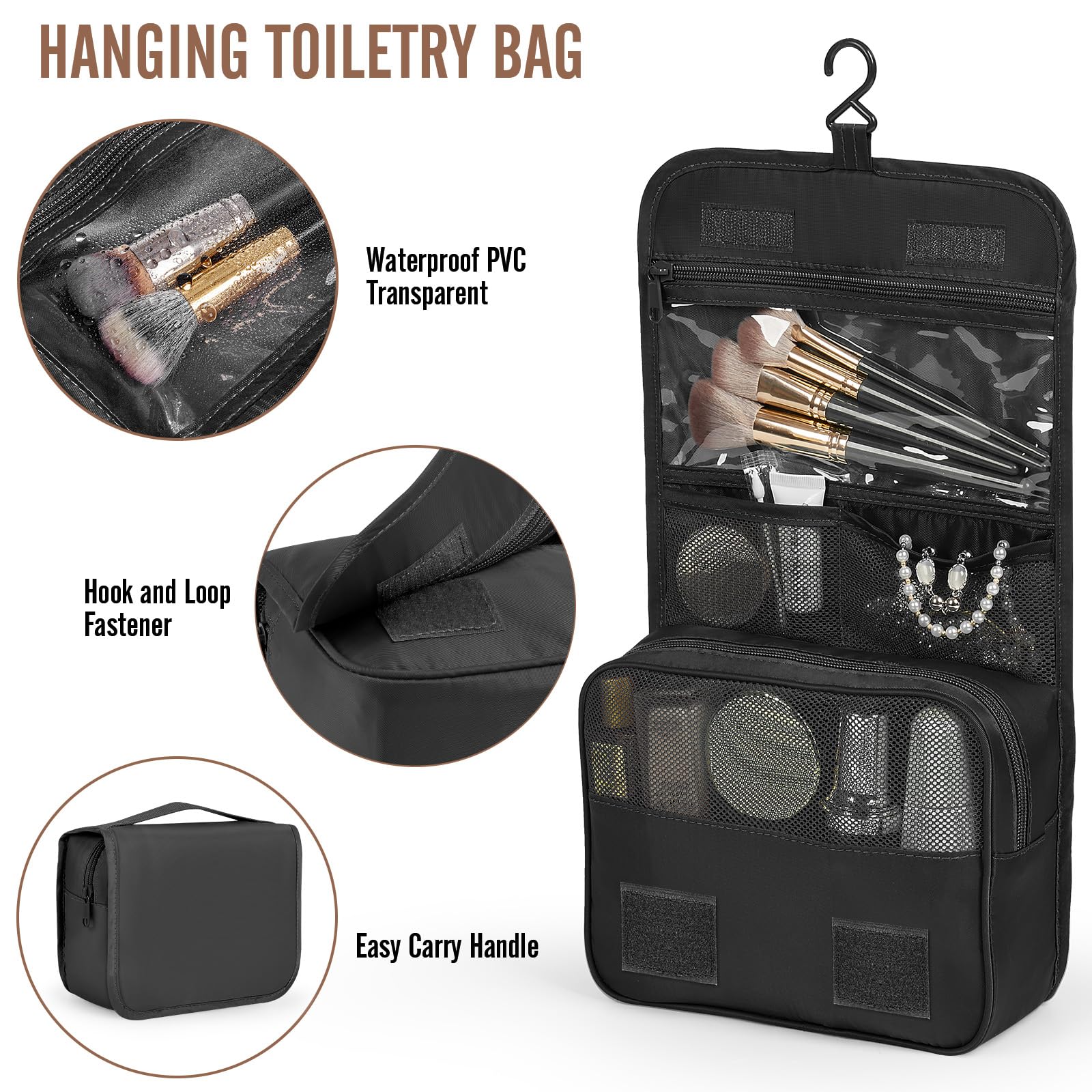 Travel Packing Cubes Set with Hanging Toiletry Bag – Lightweight Luggage Organizer Bags with Breathable Mesh & Laundry Bag