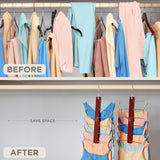 MORALVE Beechwood Tank Top & Bra Hangers 2-Pack – 6-Tier Space-Saving Closet Organizer with 360° Swivel Hook (Mahogany)