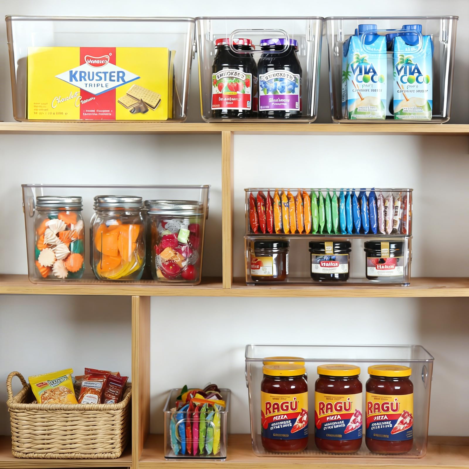 Clear Pantry & Fridge Organizer Bins – 8-Piece BPA-Free Storage Set (Multi-Size)