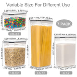 Airtight Food Storage Containers Set – 7-Piece Stackable Pantry Organizers (Clear & Black)