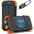 BLAVOR 10000mAh Solar Power Bank with 20W USB-C Fast Charging, Wireless Charging, Dual Flashlight & Compass – Waterproof Outdoor Portable Charger for iPhone, Samsung & Camping