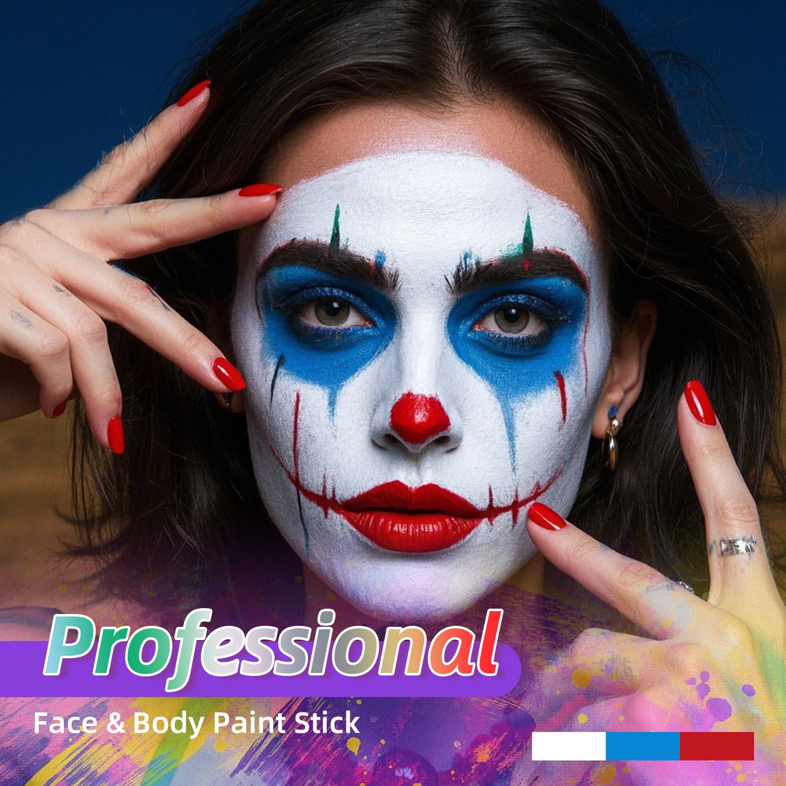 9 Color Halloween Body Paint Set – Non-Toxic, Skin-Friendly Water-Based Face & Body Makeup Kit