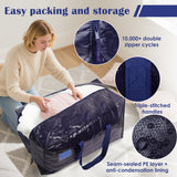 Extra Large Heavy Duty Moving Bags – Reinforced Zipper Storage & Packing Bags (Dark Blue, 6-Pack)