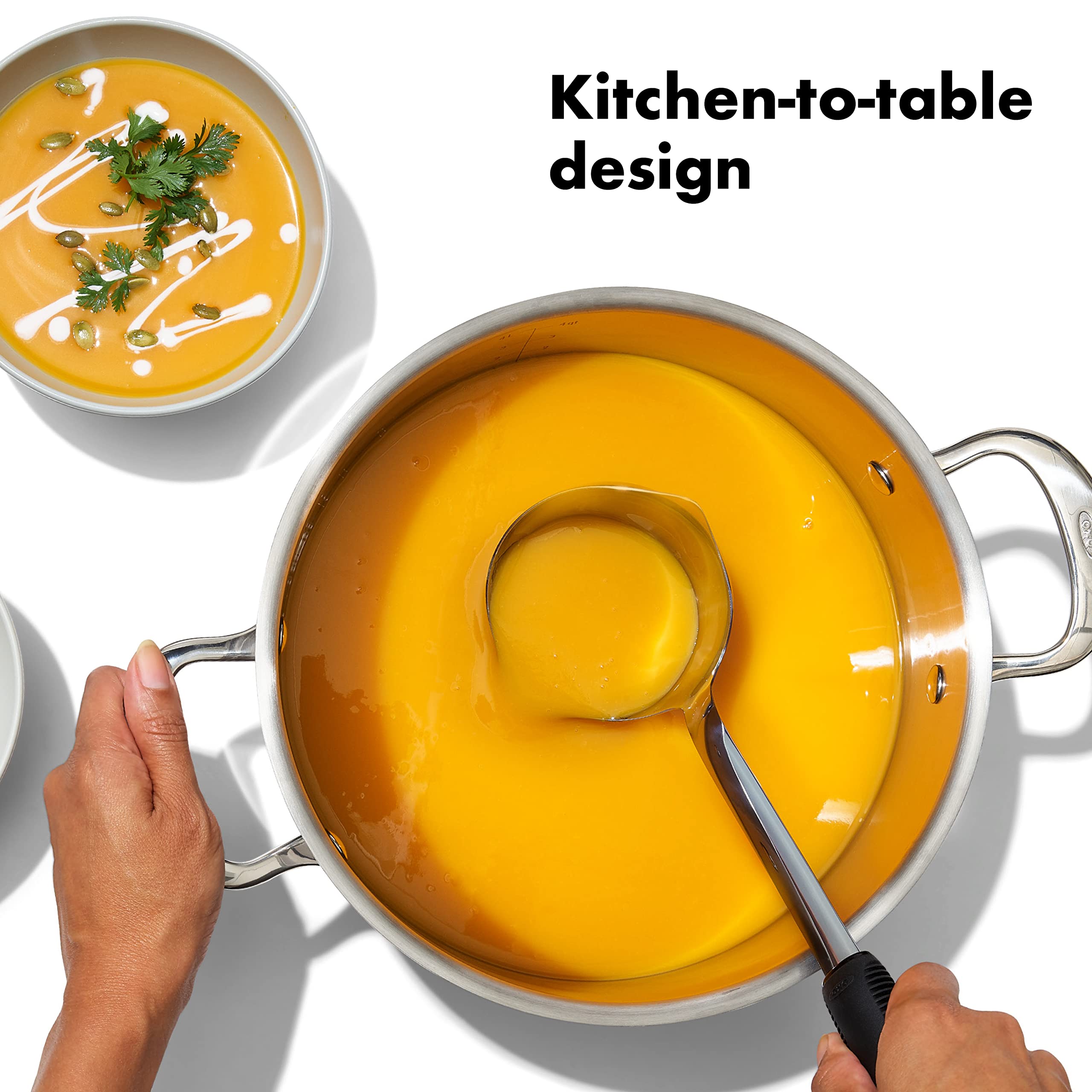 6-Piece Stainless Steel Prep & Serve Utensil Set with Holder – Elegant Kitchen-to-Table Design