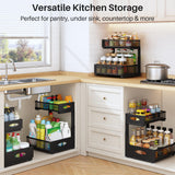 Extra-Large 2-Tier Under Sink Organizer (2-Pack) – Heavy-Duty Mesh Pull-Out Drawers for Framed & Frameless Cabinets, Black
