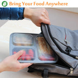 Enther 3-Compartment Meal Prep Containers with Portion Cups – 20 Pack BPA-Free Bento Boxes