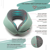 Memory Foam Travel Neck Pillow with Eye Mask & Earplugs – Adjustable Support Pillow for Airplane & Travel