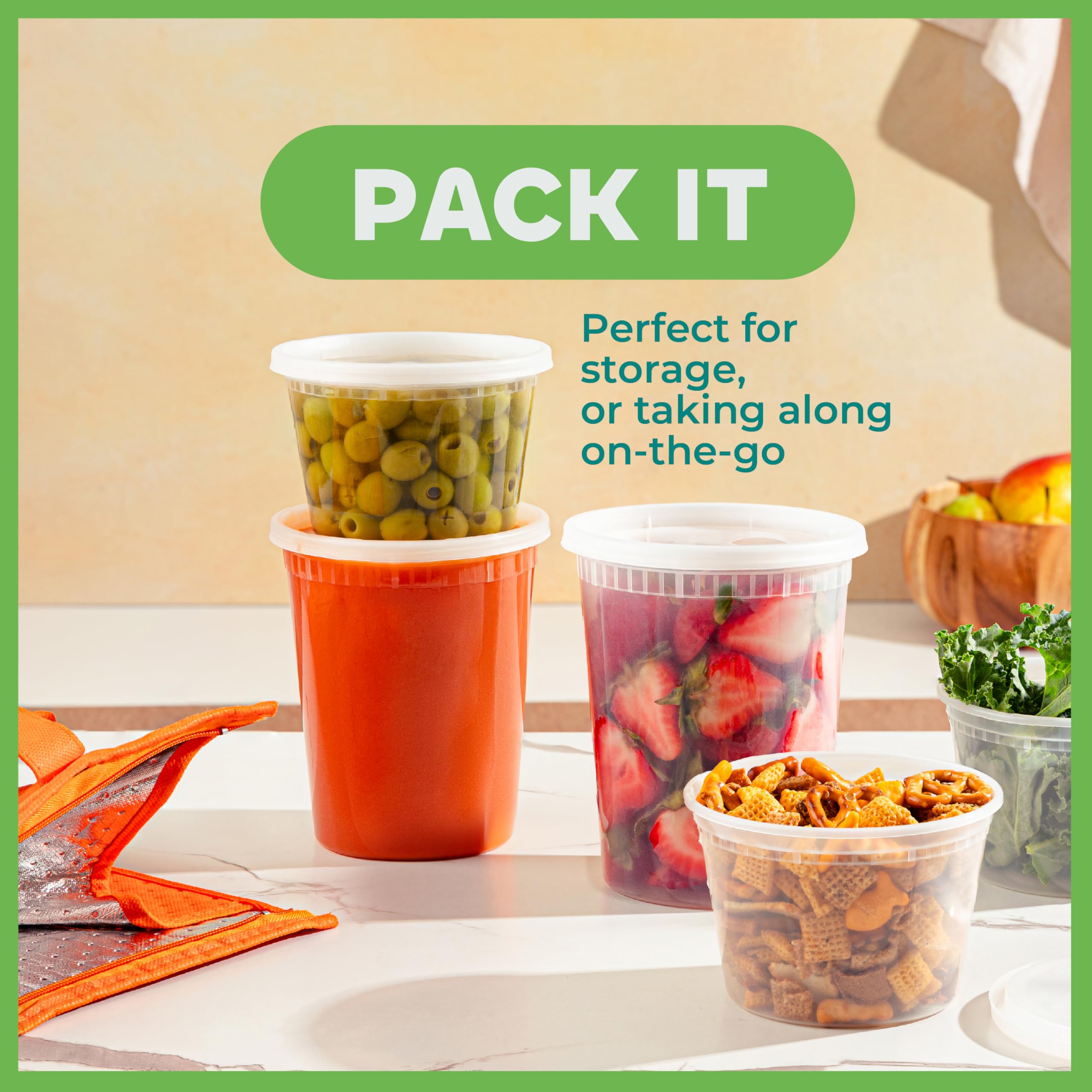 Reusable Deli Food Storage Containers with Lids – 48-Piece BPA-Free Leakproof Bulk Set (Clear)