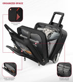 Star Cloud Rigid Frame Rolling Laptop Bag with Wheels, TSA-Friendly Underseat Carry-On Business Briefcase (Black)
