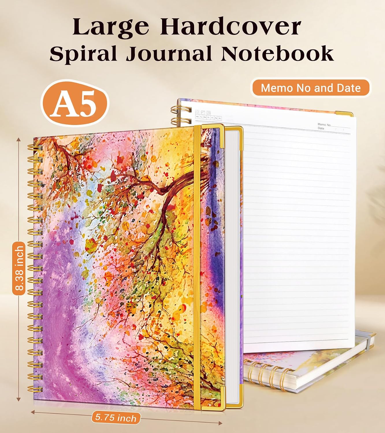 Autumn Tree A5 Hardcover Spiral Journal with Thick Lined Paper