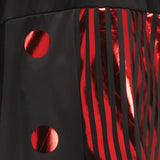 Evil Red & Black Jester Costume – Men’s Halloween Outfit with Chrome Mask, Hair, Collar & Jumpsuit