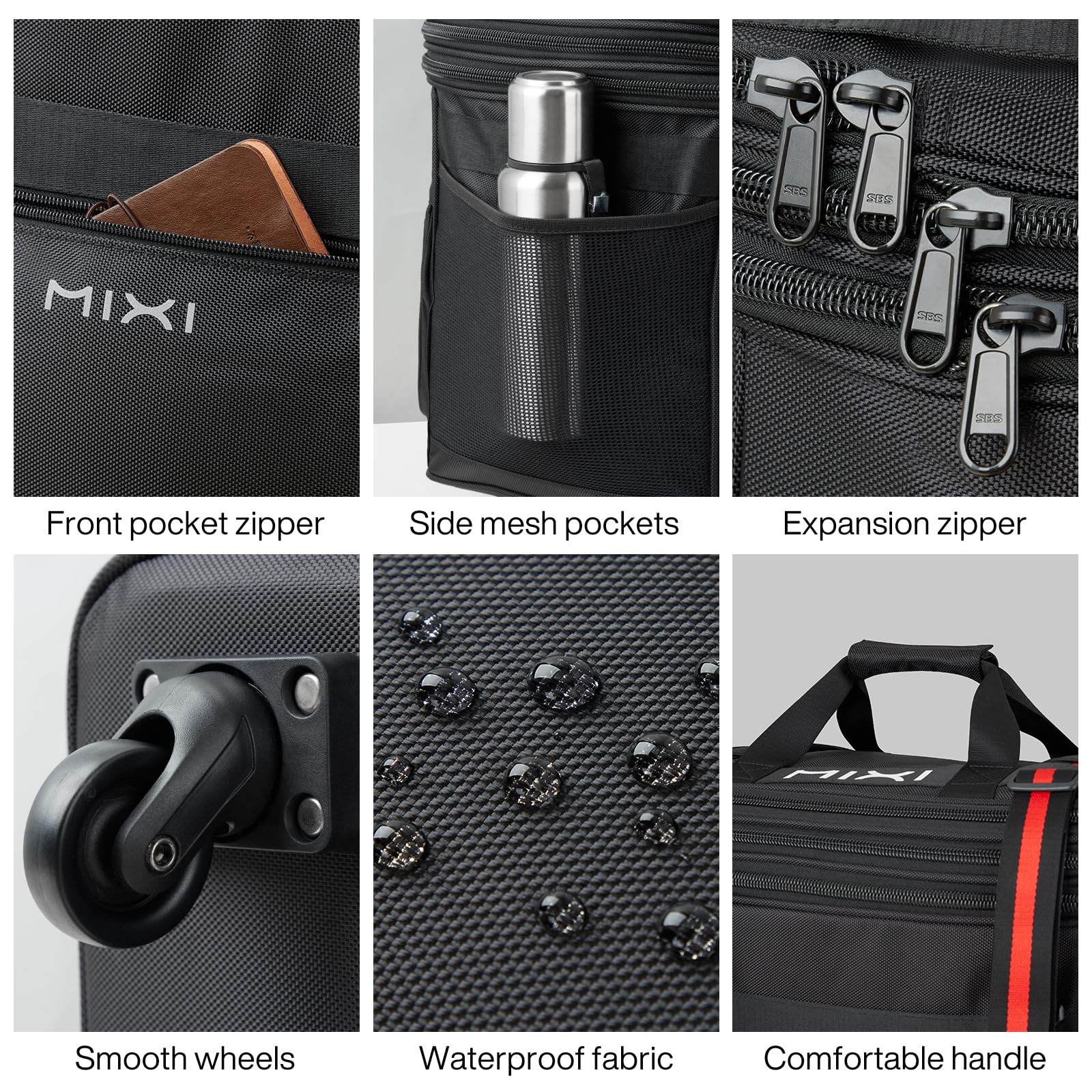 Mixi Expandable Rolling Duffle Bag 120L, Foldable Large-Capacity Travel Bag with Wheels for Men & Women (Black)