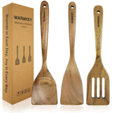 3-Piece Acacia Wood Spatula Set – Natural Wooden Cooking Utensils for Nonstick Cookware