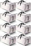 HOMESURE Extra Large Moving Bags (8-Pack) – Heavy-Duty Water-Resistant Storage Totes with Zippers & Handles (Semi-Transparent)