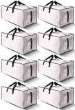 HOMESURE Extra Large Moving Bags (8-Pack) – Heavy-Duty Water-Resistant Storage Totes with Zippers & Handles (Semi-Transparent)