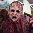 Bloody Zombie Mask – Realistic Red Latex Horror Mask with Scars & Brown Hair 🧟‍♂️🔥