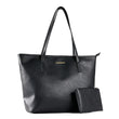 Montana West Large Tote Bag for Women – Vegan Leather Top Handle Shoulder Satchel with Zipper & Pouch (Black)