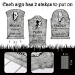 Halloween Tombstones Yard Decorations Set – 6 Stone Grey Plastic Gravestones with Stakes for Outdoor Graveyard Display