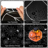 Halloween Tablecloths – 2 Pack Black Spider Web Plastic Table Covers (108 x 54 Inches)
