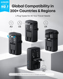 Anker Nano Universal Travel Adapter – 5-Port Compact Charger with USB-C Fast Charging (Black)