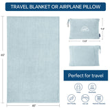 Travel Blanket with Carry Bag & Luggage Sleeve, Soft Airplane Blanket for Flights and Travel