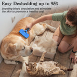 Swihauk Self-Cleaning Slicker Brush for Dogs & Cats – Gentle Deshedding Grooming Tool (Blue)