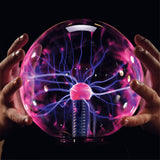 Discovery Plasma Globe Interactive Lightning Lamp – Touch & Sound Reactive Electric Plasma Ball STEM Desk Decor Black