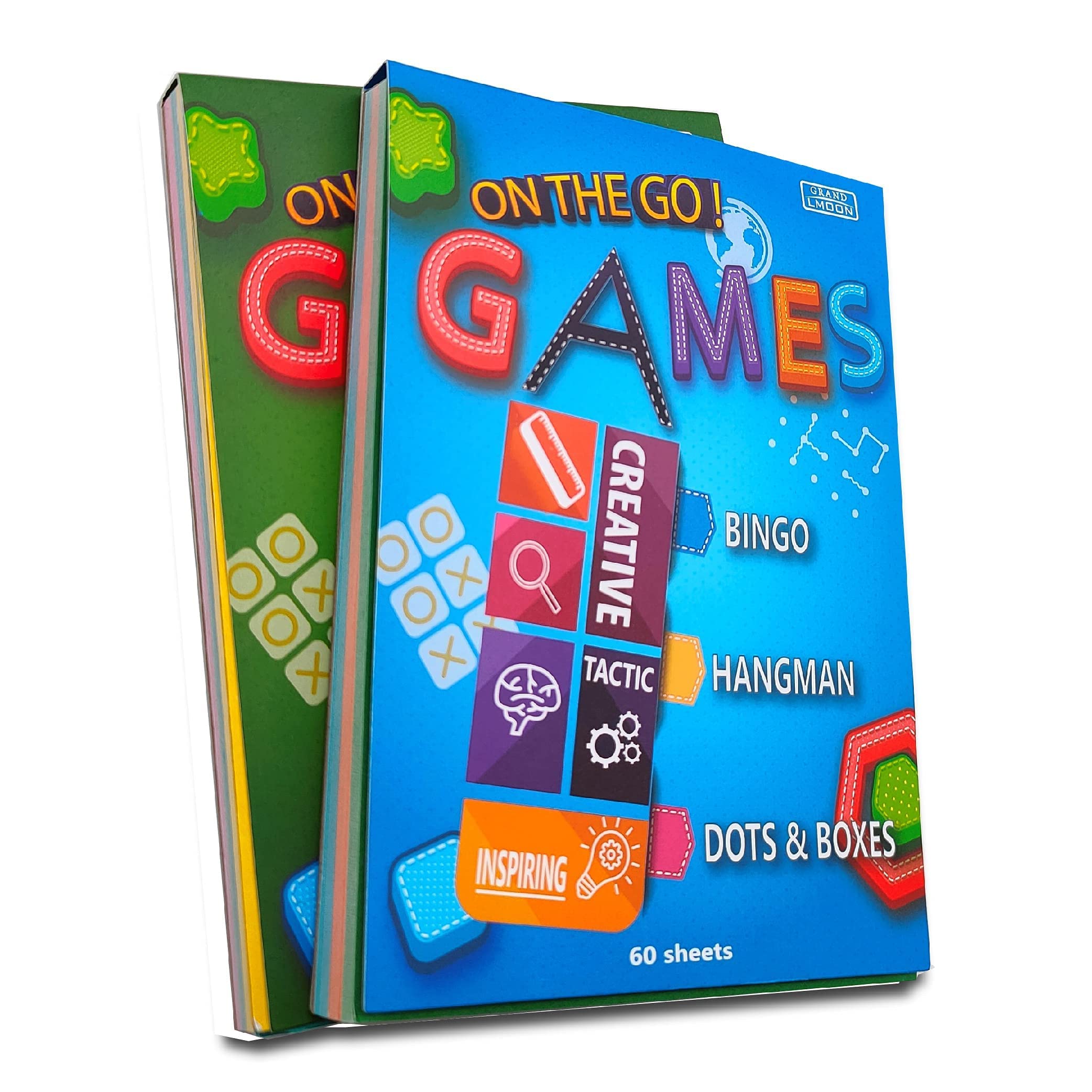 Kids Travel Activity Game Pads – 6 Classic Paper Games Set (120 Sheets, Multicolor)