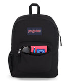JanSport Cross Town Backpack – Classic Everyday Backpack with Front Organizer & Bottle Pocket (Black)