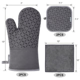 Heat Resistant Oven Mitts & Pot Holders Set – 6-Piece Non-Slip Kitchen Protection Kit