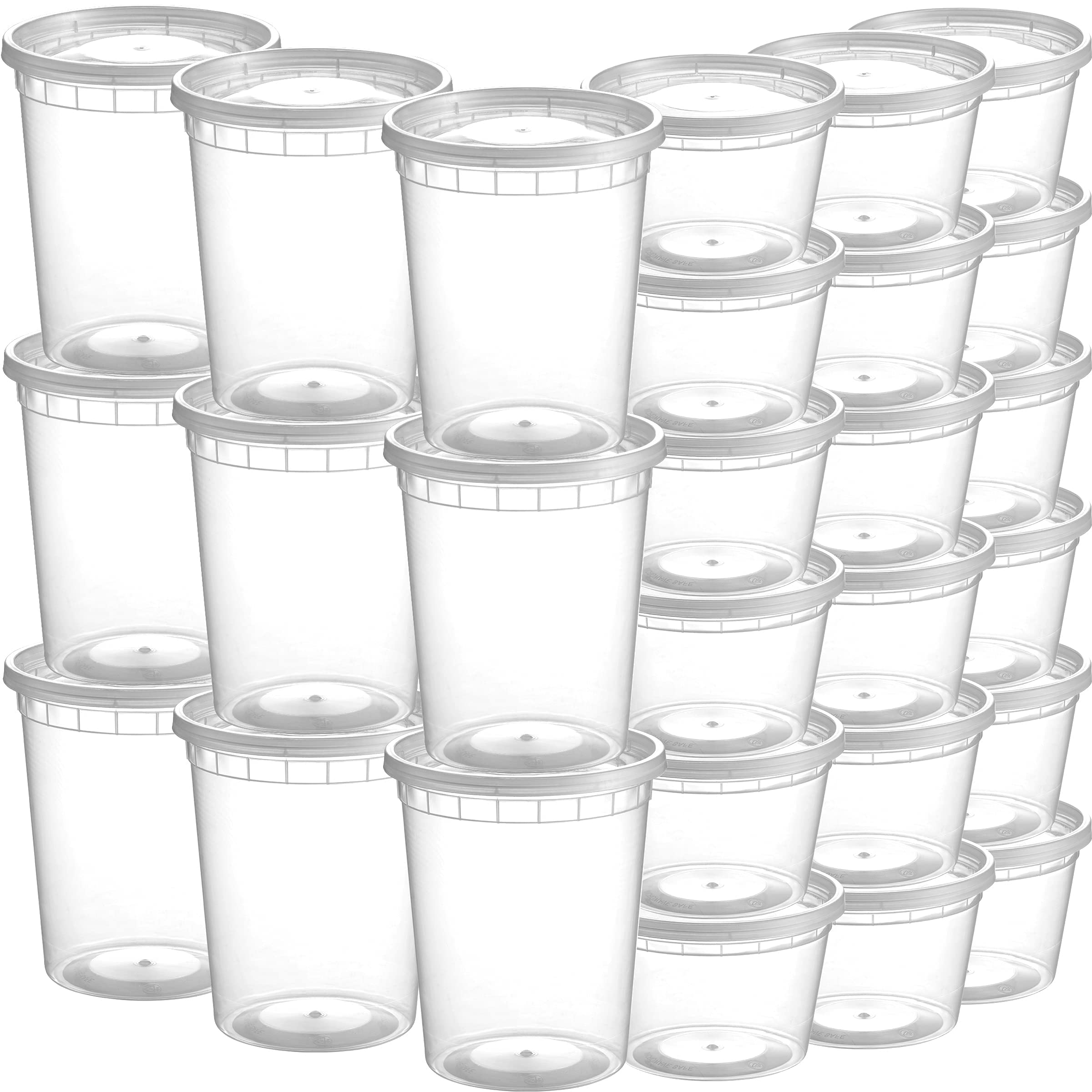 Reusable Deli Food Storage Containers with Lids – 48-Piece BPA-Free Leakproof Bulk Set (Clear)