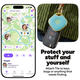 Tile Bluetooth Tracker Aqua Lemon, Item Locator with 350 ft Range, SOS Alert, Life360 Compatible, Waterproof IP68, iOS & Android