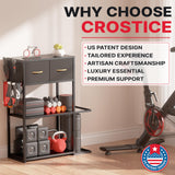 Crostice Home Gym Storage Shelf Stand – Adjustable 4-Tier Weight Rack with Fabric Drawer for Dumbbells & Workout Gear (Black)