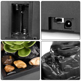 Succulent LED Mini Tabletop Water Fountain – USB/Battery Powered Indoor Zen Decor