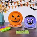 Halloween Party Plates & Napkins Set – 96 Pcs Orange, Purple & Green Ghost, Bat & Pumpkin Tableware for 24 Guests