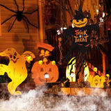 Large Halloween Garden Flag – 22"x23" Black & Orange Pumpkin Ghost Banner with Tassel Web Fringe (Double-Sided, Oxford Fabric)