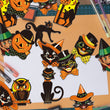 Vintage Halloween Cutouts Set – 40 Retro Paper Decorations with Black Cats, Witches & Owls for Party Decor