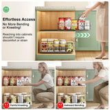 Stainless Steel Pull-Out Cabinet Organizer – Silent Full-Extension Slide-Out Drawers (2-Pack)