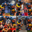 Halloween Balloon Garland Kit – 135pcs Black, Orange, Gray Balloons with Foil Bats, Cat Moon & Accessories