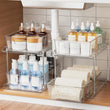 FabSpace 2-Pack 2-Tier Clear Pull-Out Organizers – Modular Drawer Storage with Dividers for Home & Vanity