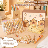 Brown Capybara 92-Piece Stationery Gift Set