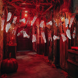 Halloween Bloody Banner – 12 Piece Red & White Hanging Garland for Indoor & Outdoor Party Decorations (39.4ft Total Length)