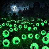 Solar Halloween Eyeball Lights – Green Swaying LED Pathway Lights with Flash Modes, Waterproof Outdoor Yard Decor