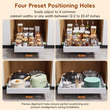 Onedream Adjustable Pull-Out Cabinet Organizer – 2 Pack Slide-Out Drawers (White)