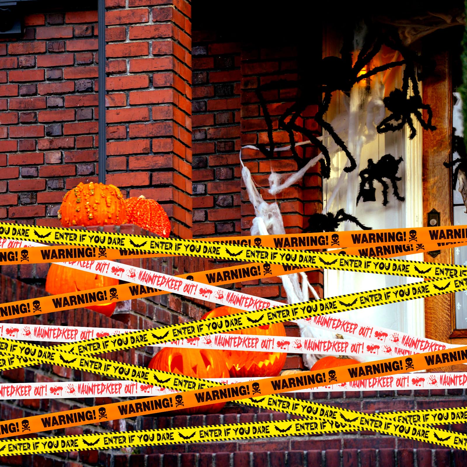 3PCS Halloween Caution Tape Set – “Warning”, “Enter If You Dare”, “Haunted Keep Out” 270ft Non-Adhesive Decoration Roll