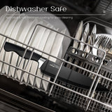 21-Piece Elegant Black Knife Block Set with Built-In Sharpener – Precision German Steel