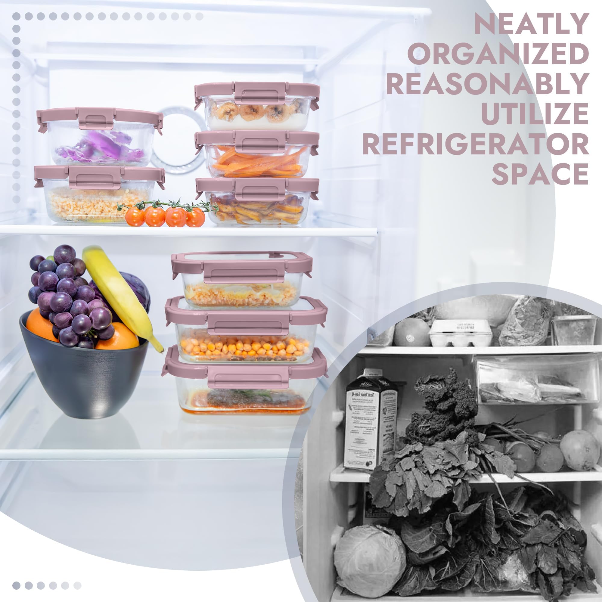Premium 10-Piece Borosilicate Glass Food Storage Containers Set with Airtight Tempered Lids | Leak-Proof, Oven-Safe & BPA-Free